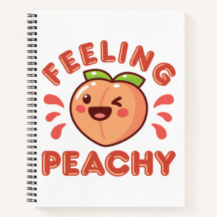 Cuaderno Sentirse Peachy Peach Fruta Feliz Kawaii