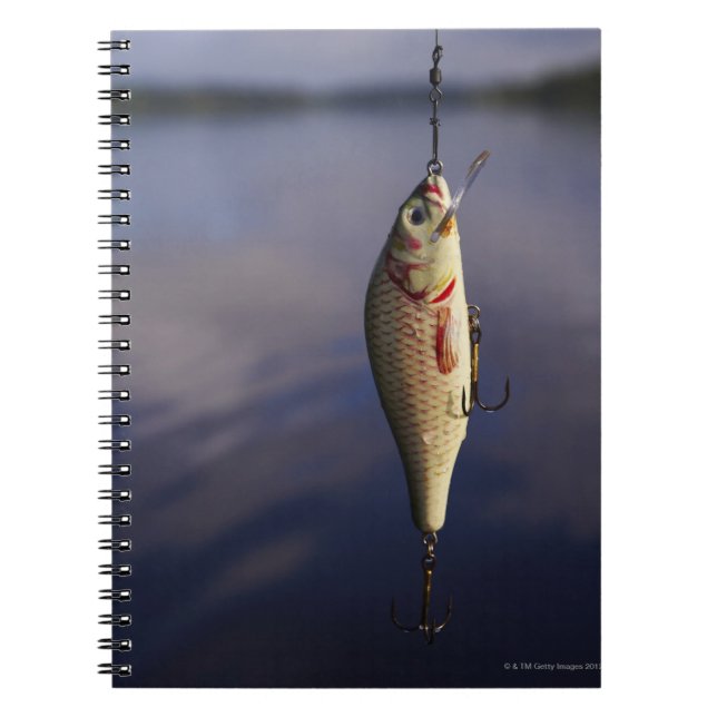 Cuaderno señuelo de pesca frente al agua (Frente)