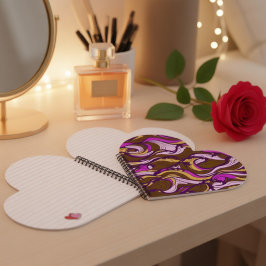 Cuaderno Sepia Abstract Pebble Bean Repeating Pattern