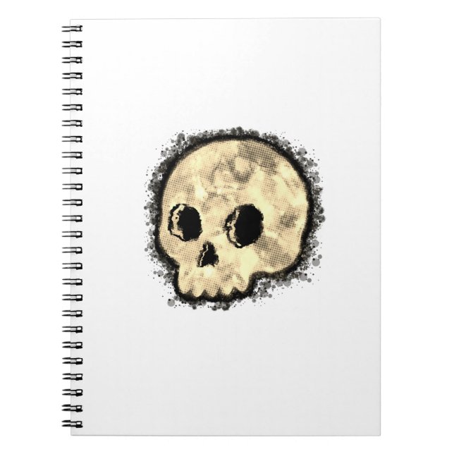 Cuaderno Sepia Doted Halftone Skull Watercolor (Frente)