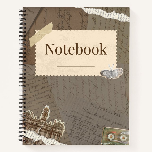 Cuaderno Sepia Dreams Brown Vintage Ephemera (Anverso)