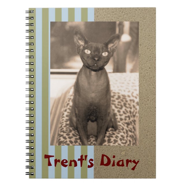 Cuaderno | Sepia Foto Devon Rex Cat (Frente)