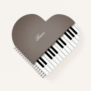 Cuaderno Sepia Grand Piano Music Keyboard Personalizado