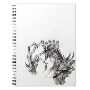 Cuaderno Septar - Monstruo Malvado - Boceto a pluma negra y