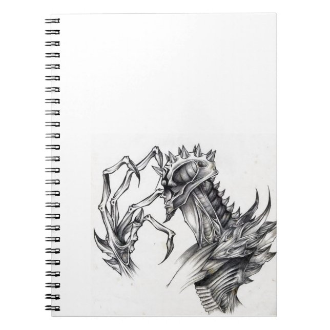 Cuaderno Septar - Monstruo Malvado - Boceto a pluma negra y (Frente)