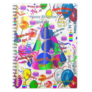 Cuaderno Septiembre, 16 Cumpleaños Portátil Sept,