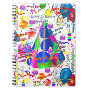 Cuaderno Septiembre, 22 Cumpleaños Portátil Sept,