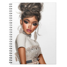 Sequins & Sculpted Glam Girl Spiral Photo Notebook