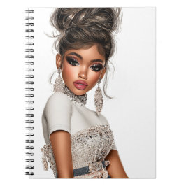 Cuaderno Sequins & Sculpted Glam Girl Spiral Photo Notebook