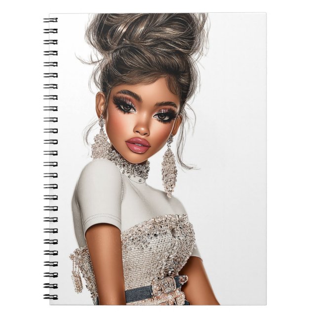 Cuaderno Sequins & Sculpted Glam Girl Spiral Photo Notebook (Frente)