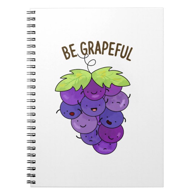 Cuaderno Ser Afortunado con Uvas Chistoso Grupo de Uvas con (Frente)