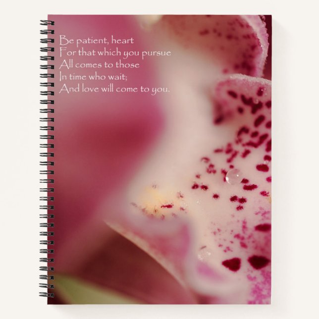 Cuaderno Ser corazón de paciente - orquídeas (Anverso)