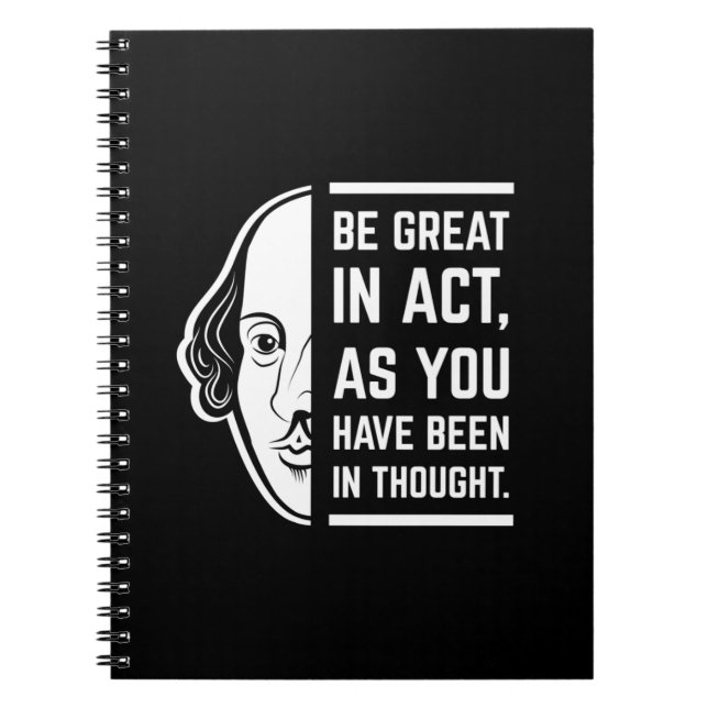Cuaderno Ser Excelente En Acto Shakespeare Thespian Cita (Frente)