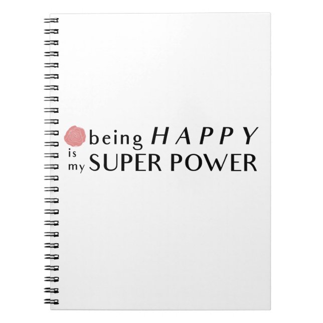 Cuaderno Ser feliz es mi portátil Super Power (Frente)