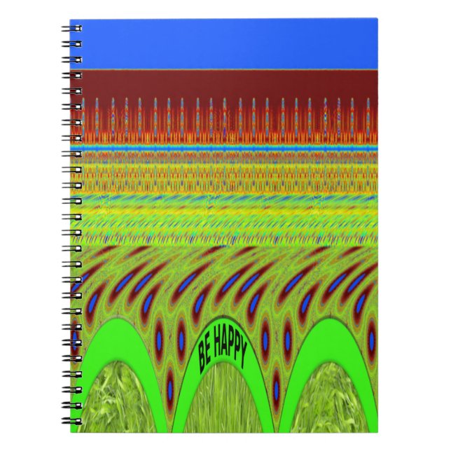 Cuaderno Ser feliz regalo del motivo de polka colorido (Frente)