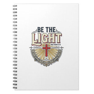 Cuaderno Ser La Luz Diseño de Camiseta Cristiana Vintage_1