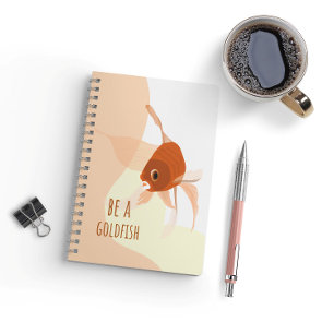 Cuaderno Ser Pez Dorado Moderno Ilustración Vectorial Simpl