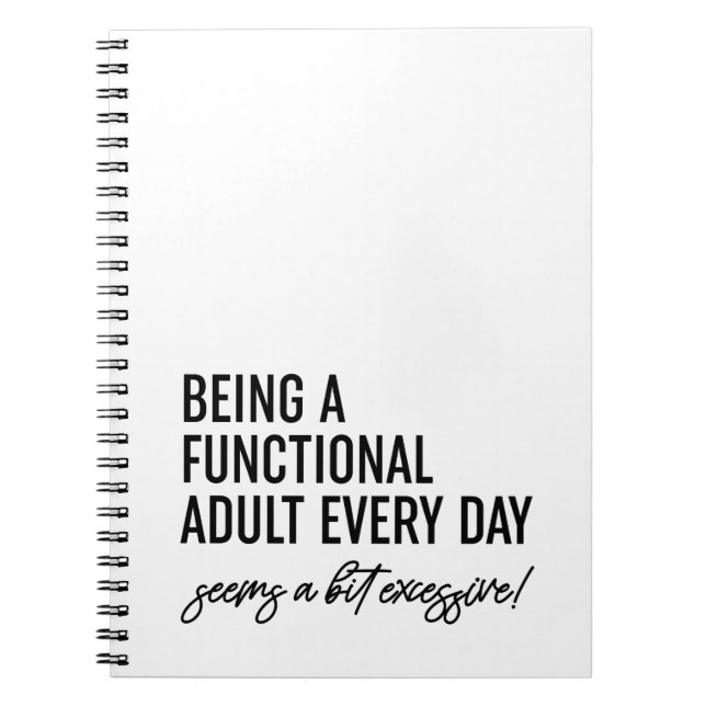 Cuaderno Ser un adulto funcional todos los días (Frente)