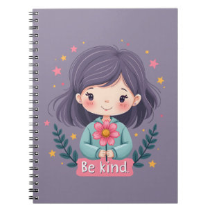 Cuaderno Ser un Chica amable con arte positivo de las flore