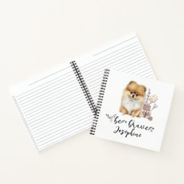Cuaderno Ser valiente con pipas panomeranas personalizado