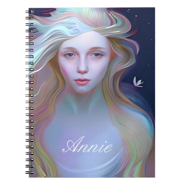 Cuaderno Serene mujer con lágrimas en el ojo personalizada (Frente)