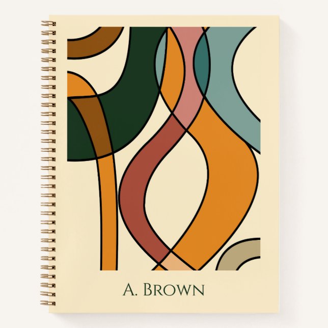Cuaderno Serene Savanna Gentle Abstract Earthy Personalized (Anverso)