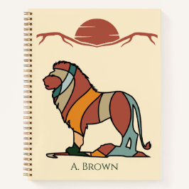 Cuaderno Serene Savanna Kind Lion Personalized Modern Earth