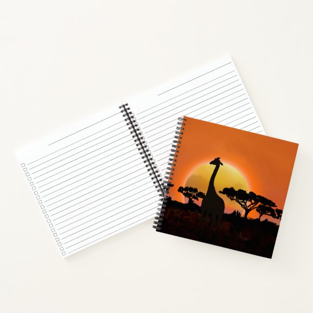 Cuaderno Serengeti Sunset Giraffe | Vida salvaje de los Saf (Interior)