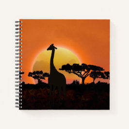 Cuaderno Serengeti Sunset Giraffe | Vida salvaje de los Saf
