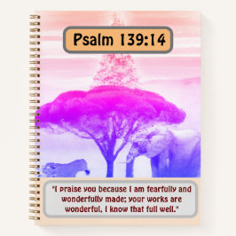 Cuaderno Serenidad Africana: Elefante, cebra y salmo 139:14