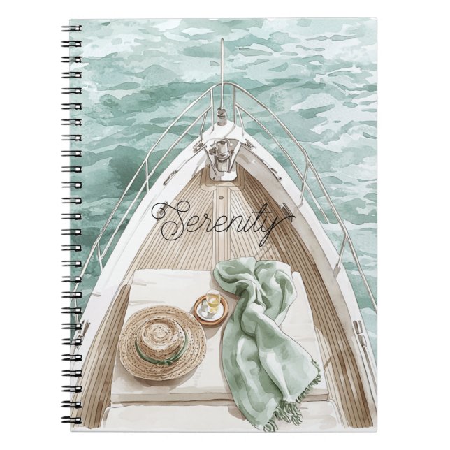 Cuaderno Serenidad Barco del Océano Tranquilo (Frente)