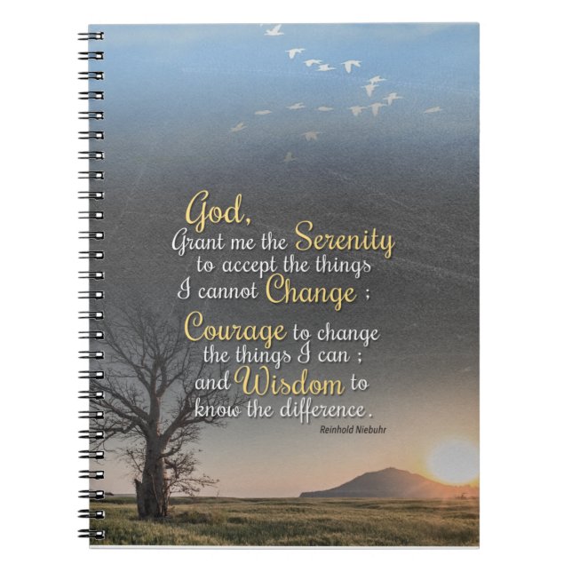 Cuaderno Serenidad, coraje y sabiduría (Frente)