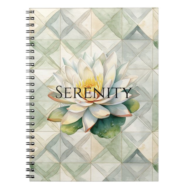 Cuaderno Serenidad de Flor de Loto Verde (Frente)