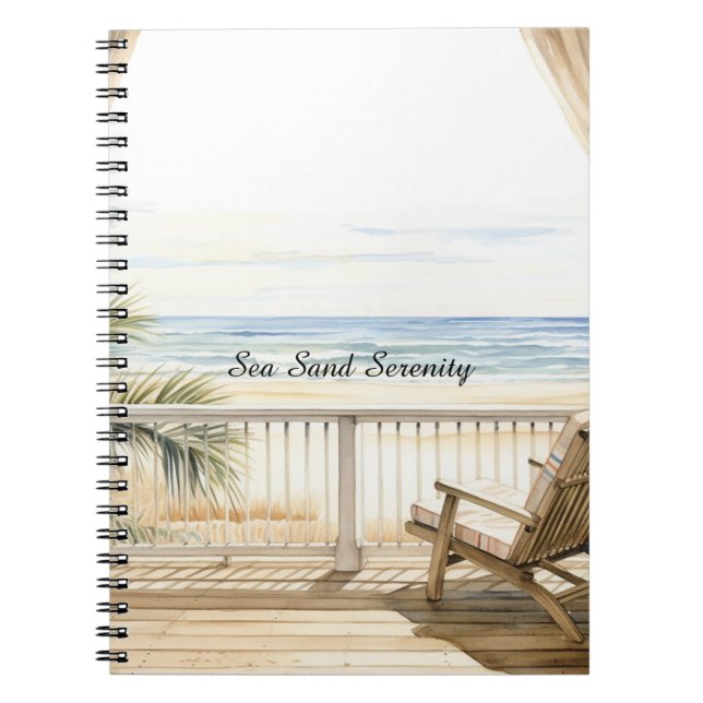 Cuaderno Serenidad de la playa con vista al océano (Frente)