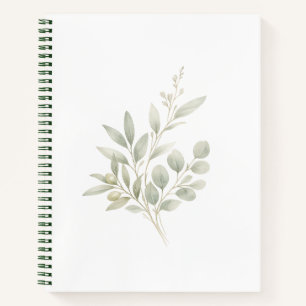 Cuaderno Serenidad salvia personalizada minimalista botánic