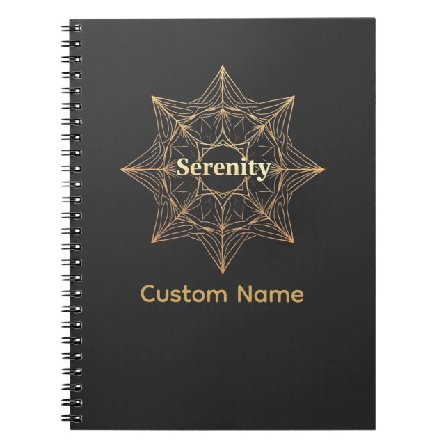 Cuaderno Serenity Mandala Personalizado Sagrado Dorado (Frente)