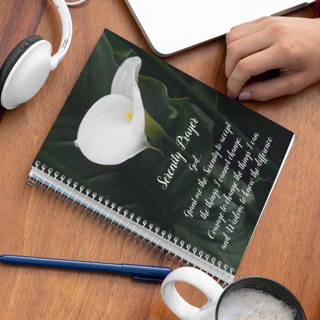 Cuaderno Serenity Prayer White Calla Lily Floral (In Situ)