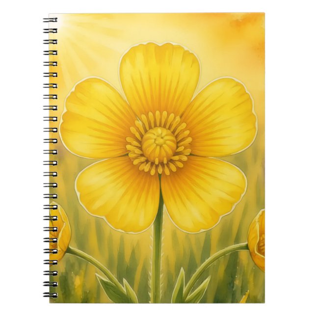 Cuaderno Serie Radiantes Pétalos - Botón de Oro (Frente)