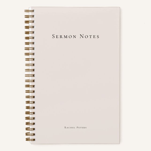 Cuaderno Sermón Moderno Personalizado Iglesia (Anverso)