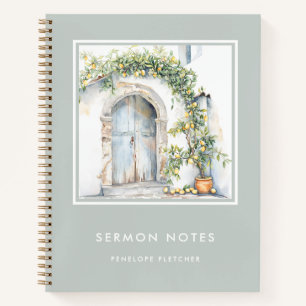 Cuaderno Sermon Notes Watercolor Lemon Tree
