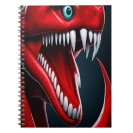 Cuaderno Serpiente Cobra con escalas rojas vibrantes y ojos
