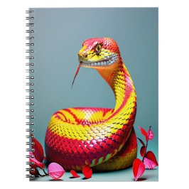 Cuaderno Serpiente Cobra con escalas rojas y amarillas vibr