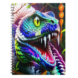 Cuaderno Serpiente Cobra con escalas turquesa y azul vibran
