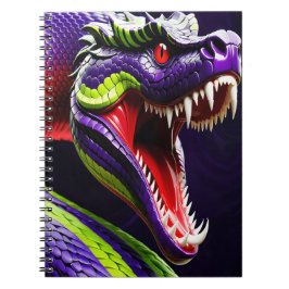 Cuaderno Serpiente Cobra con escalas vibrantes verdes y vio