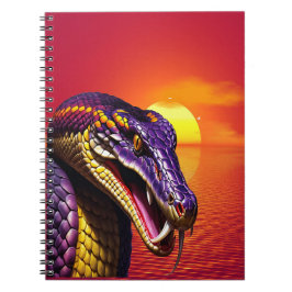 Cuaderno Serpiente Cobra con escamas violetas y amarillas