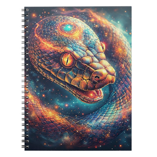 Cuaderno Serpiente Cósmica con Escamas Brillantes (Frente)