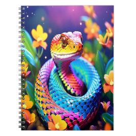Cuaderno Serpiente de Cobra con rosa y amarillo turquesa vi
