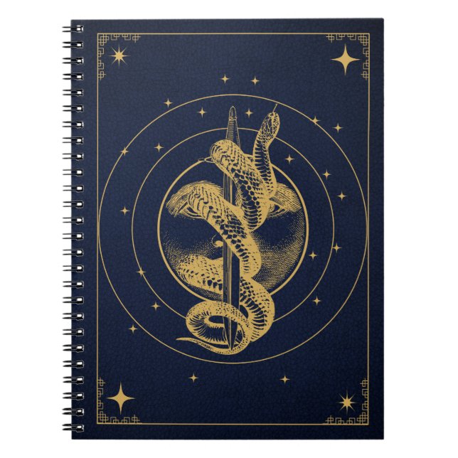 Cuaderno Serpiente Lunar - Desglose Esoterico Dorado (Frente)