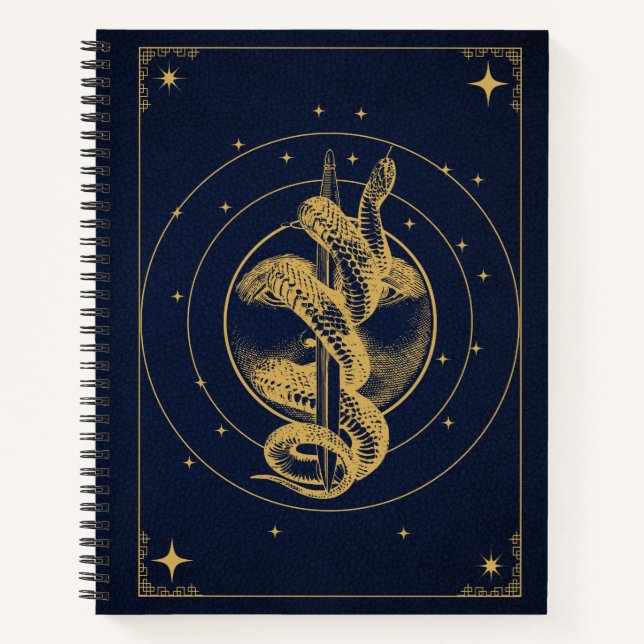 Cuaderno Serpiente Lunar - Desglose Esoterico Dorado (Anverso)
