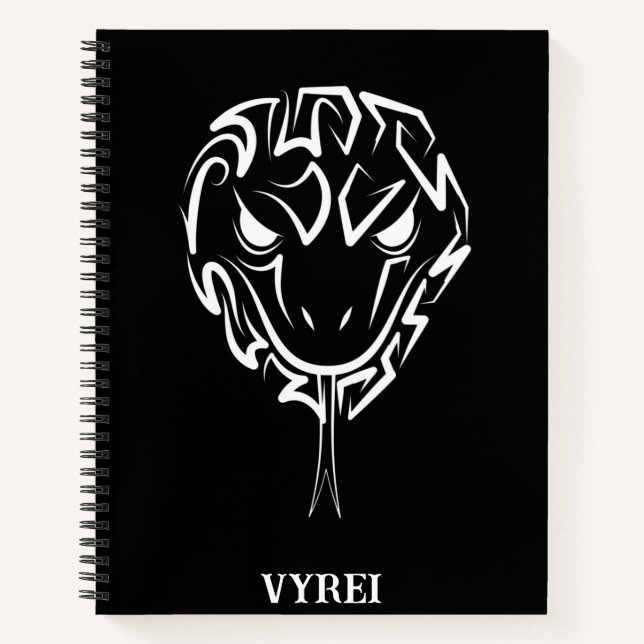 Cuaderno Serpiente Tribal Negra y Blanca (Anverso)